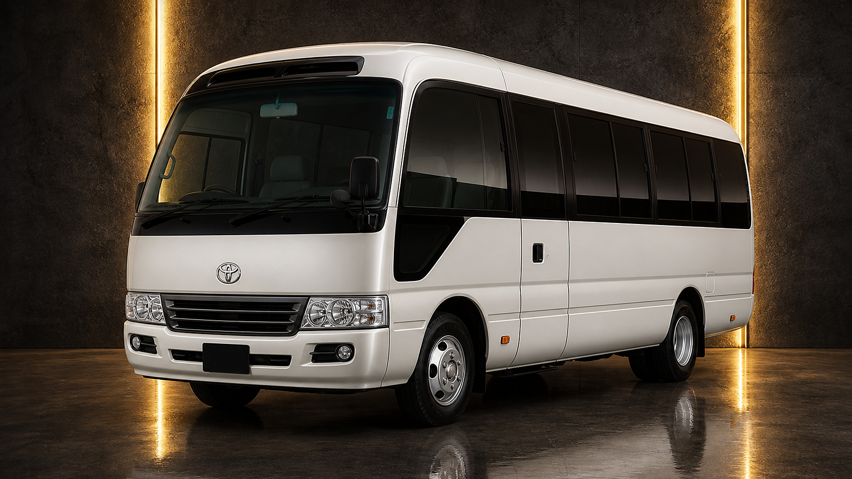 Toyota Coaster 4C passenger minibus rental in Lahore for tours and group travel